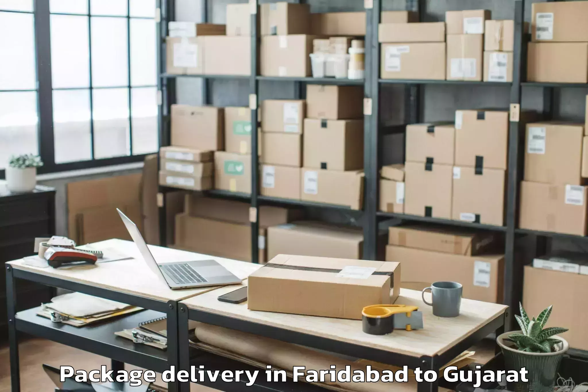 Book Your Faridabad to Thasra Package Delivery Today